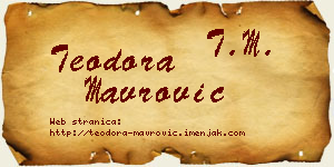 Teodora Mavrović vizit kartica